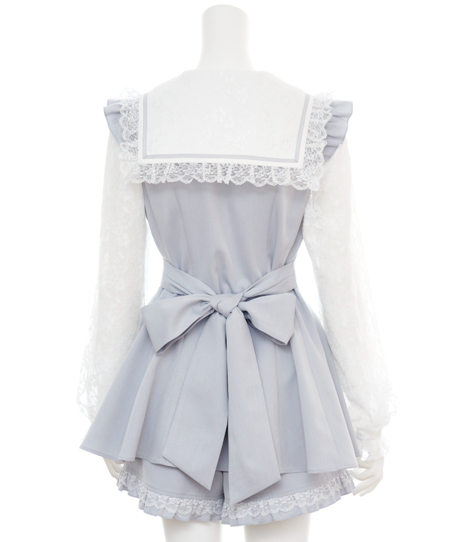 シークレットハニー Secret Honey レースセーラー襟セットアップ (グレー) グレー