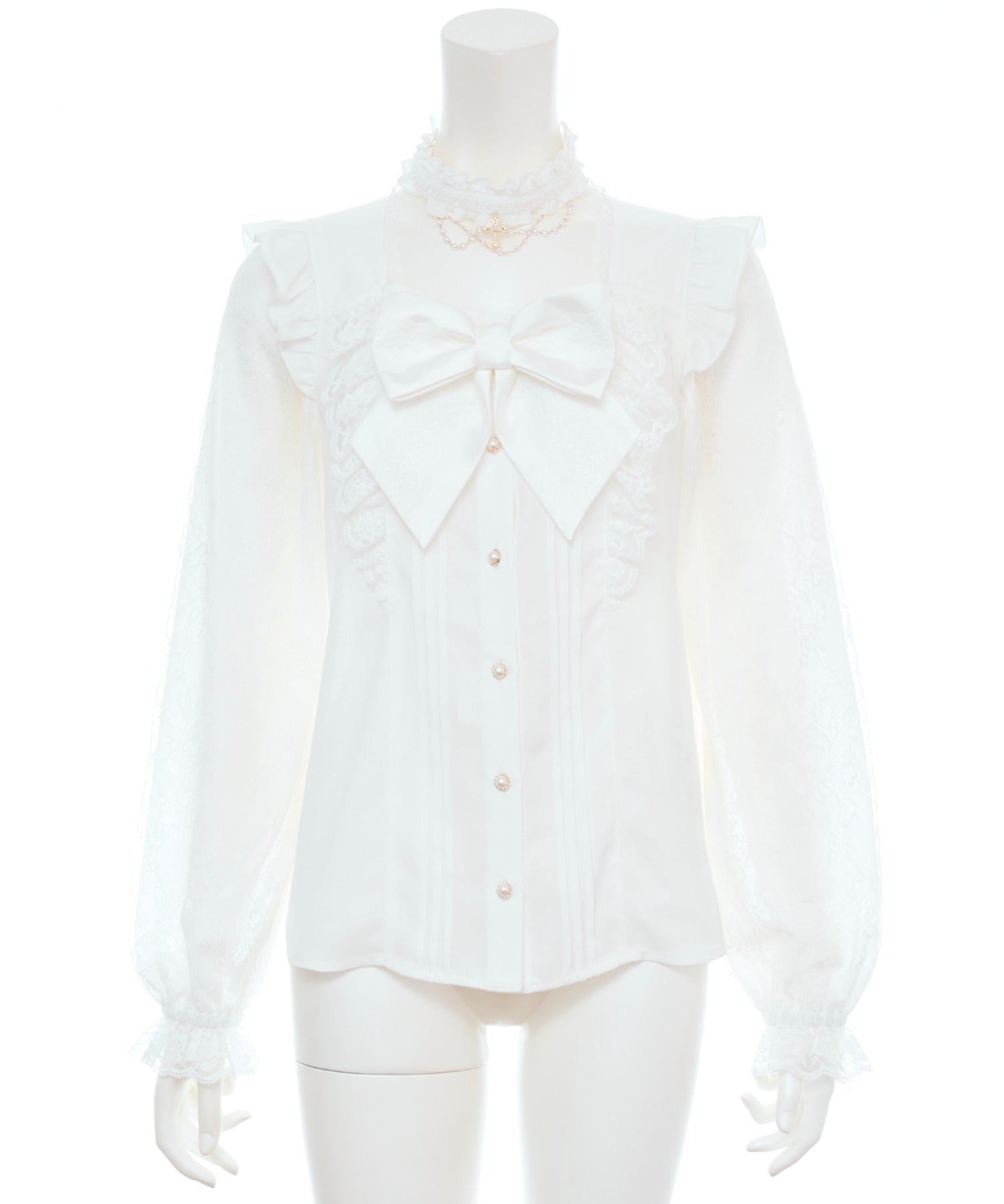 シークレットハニー Secret Honey アクセサリーチョーカー付ブラウス (ホワイト) ホワイト