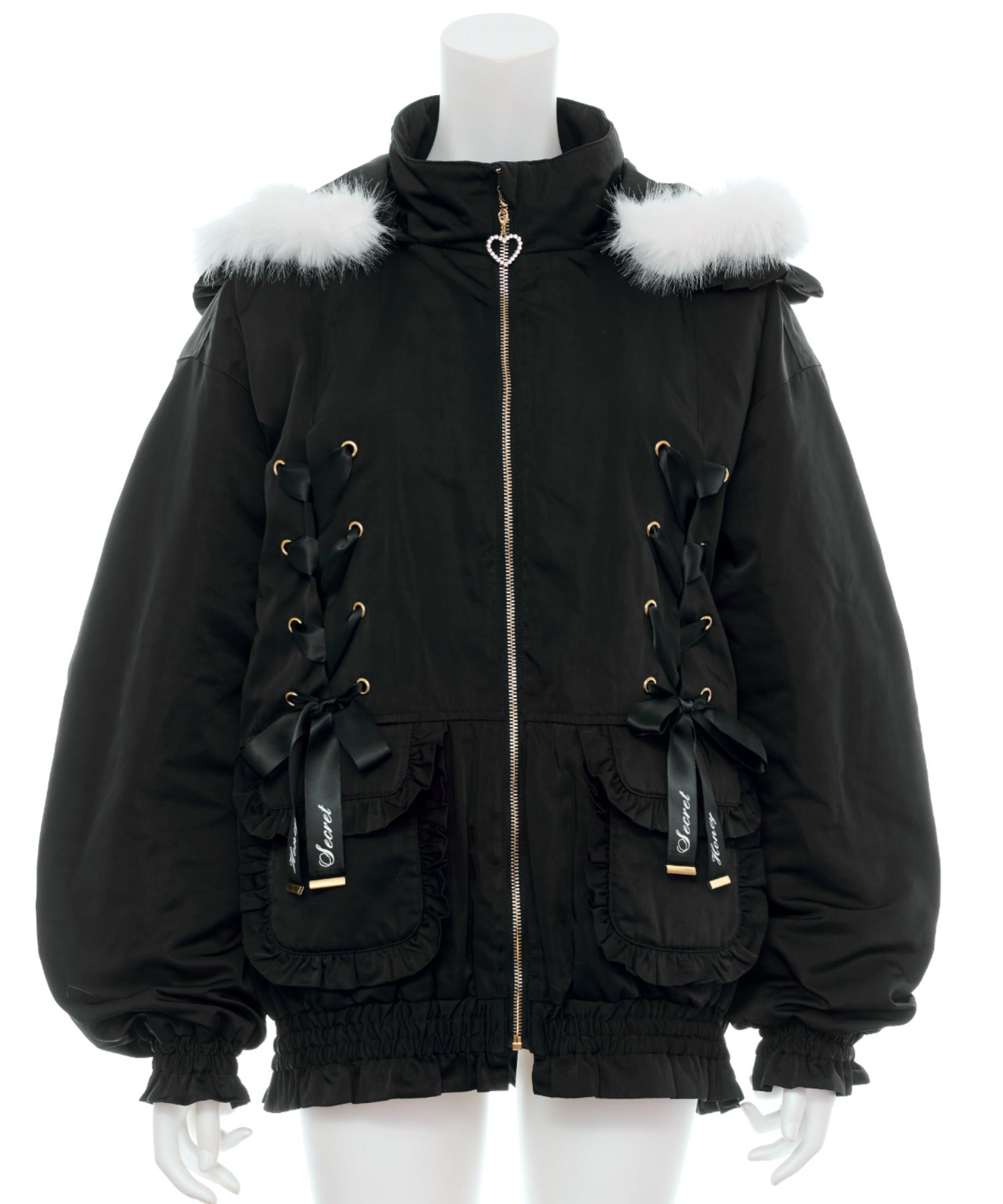 シークレットハニー Secret Honey レースアップブルゾン (クロ) クロ