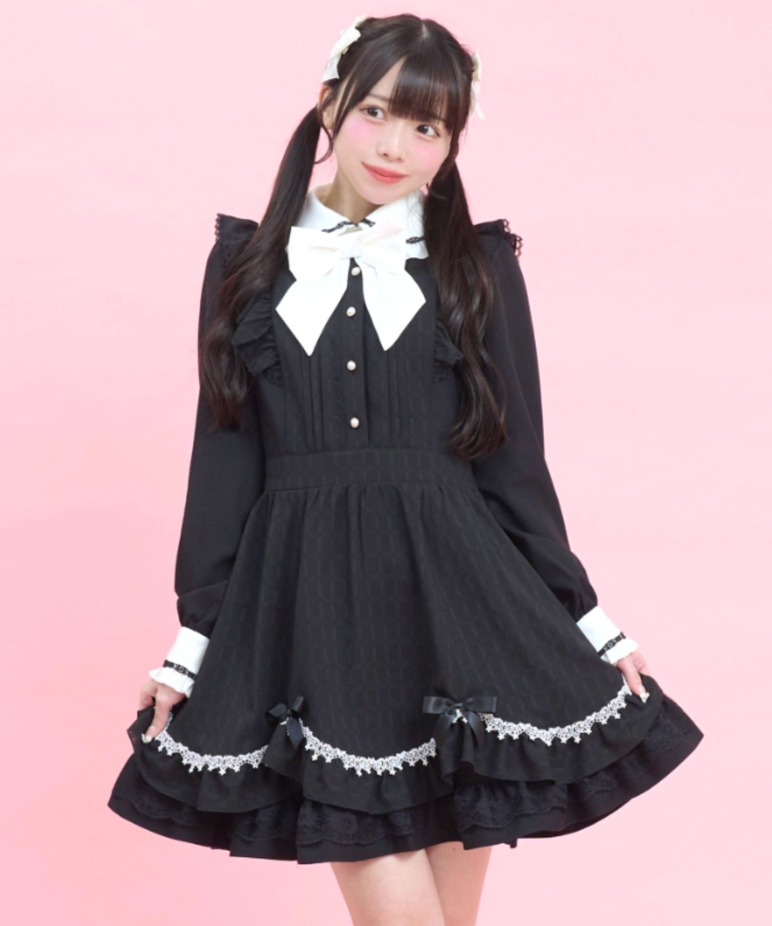 シークレットハニー Secret Honey エプロン切り替えワンピース (クロ) クロ