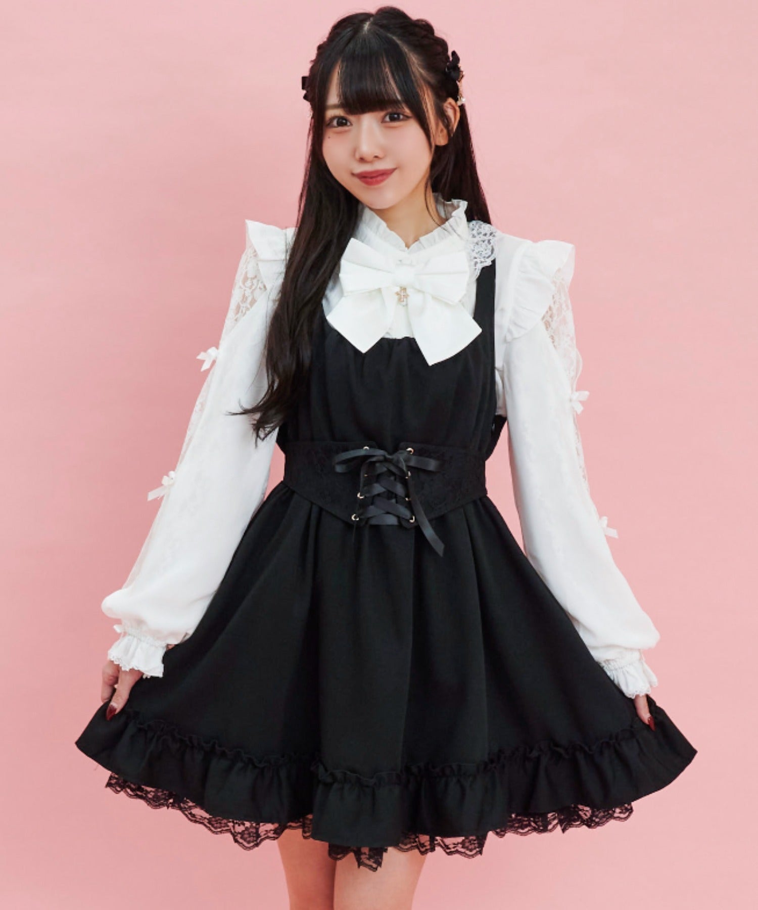 シークレットハニー Secret Honey コルセット付バックリボンジャンパードレス