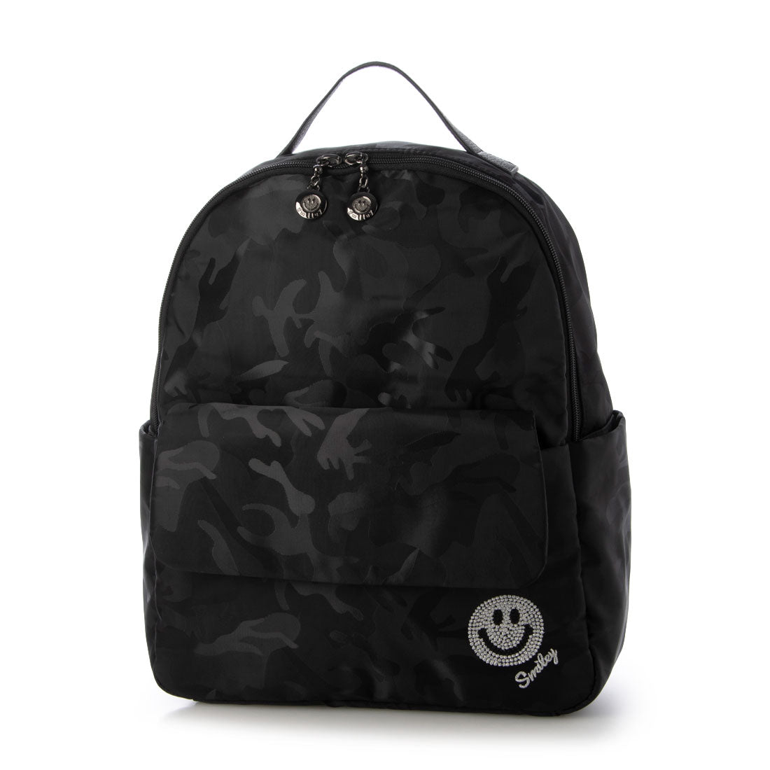 スマイリーフェイス SMILEY FACE スマイル刺繍バッグパック (カモフラージュブラック) カモフラージュブラック