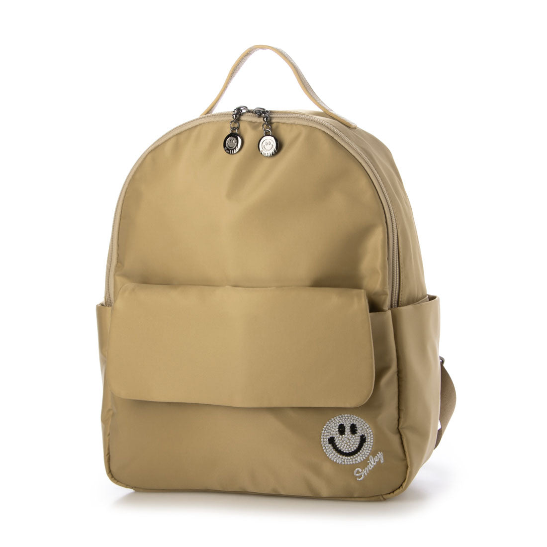 スマイリーフェイス SMILEY FACE スマイル刺繍バッグパック (ベージュ) ベージュ
