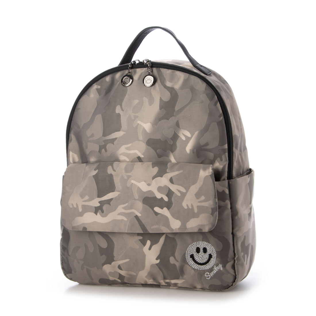 スマイリーフェイス SMILEY FACE スマイル刺繍バッグパック (カモフラージュベージュ) カモフラージュベージュ