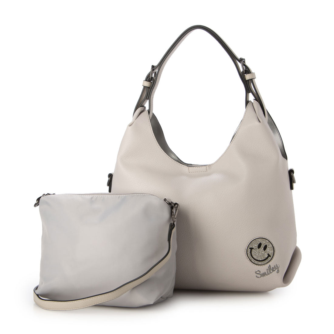スマイリーフェイス SMILEY FACE ハンドバッグ (L/GRAYスムース) L/GRAYスムース