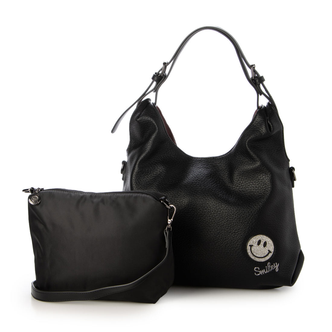 スマイリーフェイス SMILEY FACE ハンドバッグ (BLACKシュリンク) BLACKシュリンク