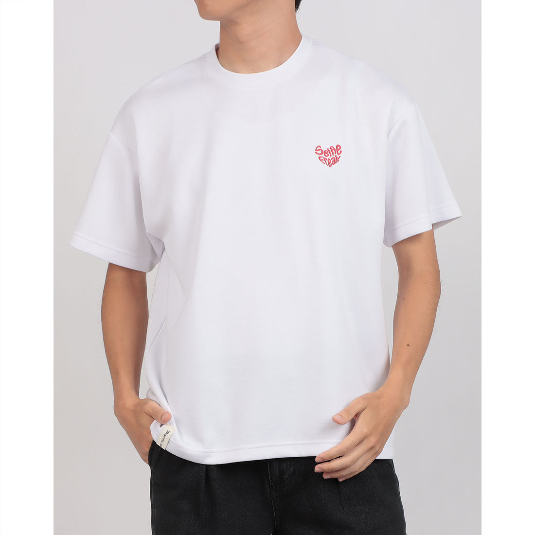 セリフィーフリーク Selfie Freak サークルボーイポンチSS Tee (white) white