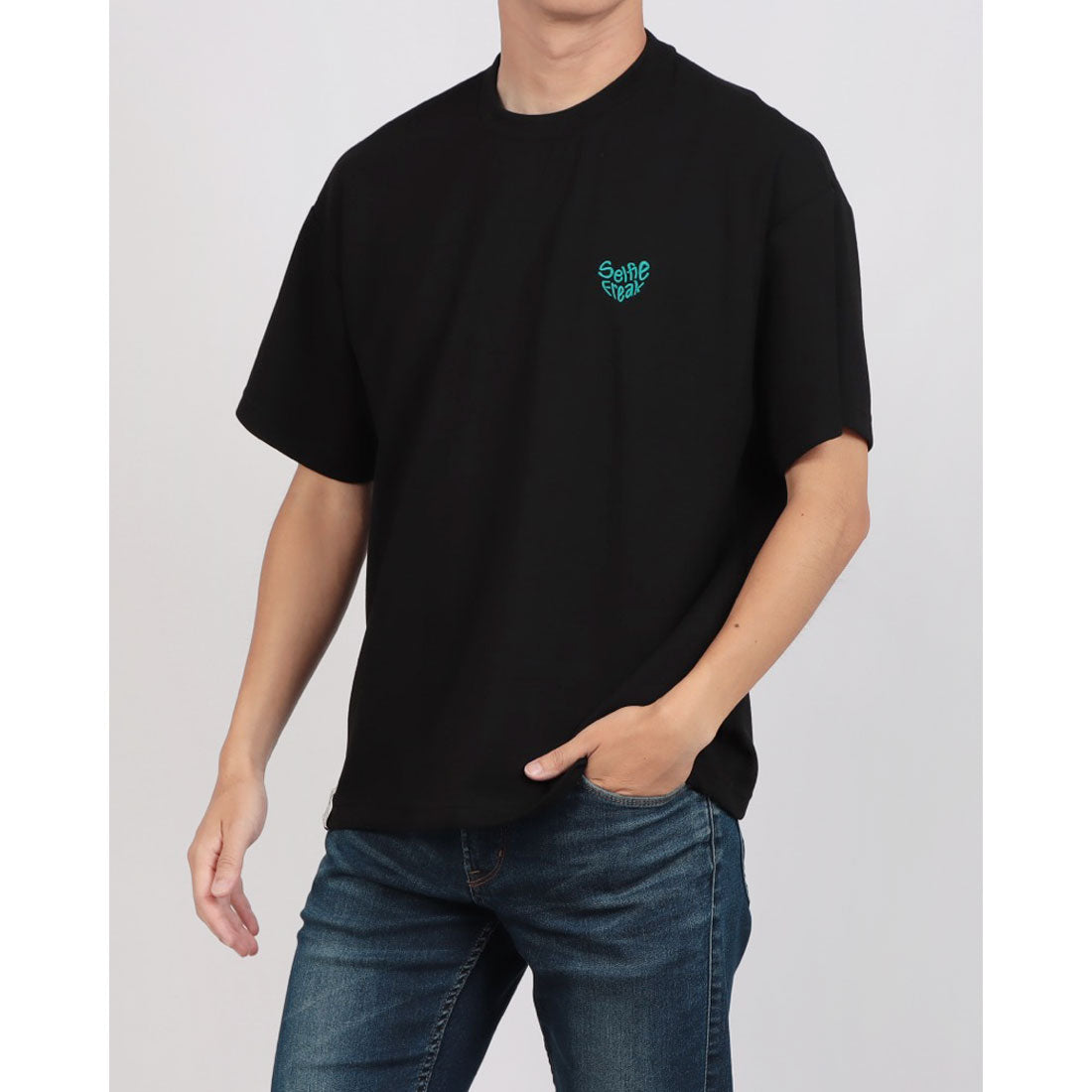 セリフィーフリーク Selfie Freak サークルボーイポンチSS Tee (black) black