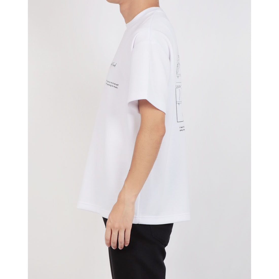 セリフィーフリーク Selfie Freak HEADPHONES GIRLポンチSS Tee (white) white