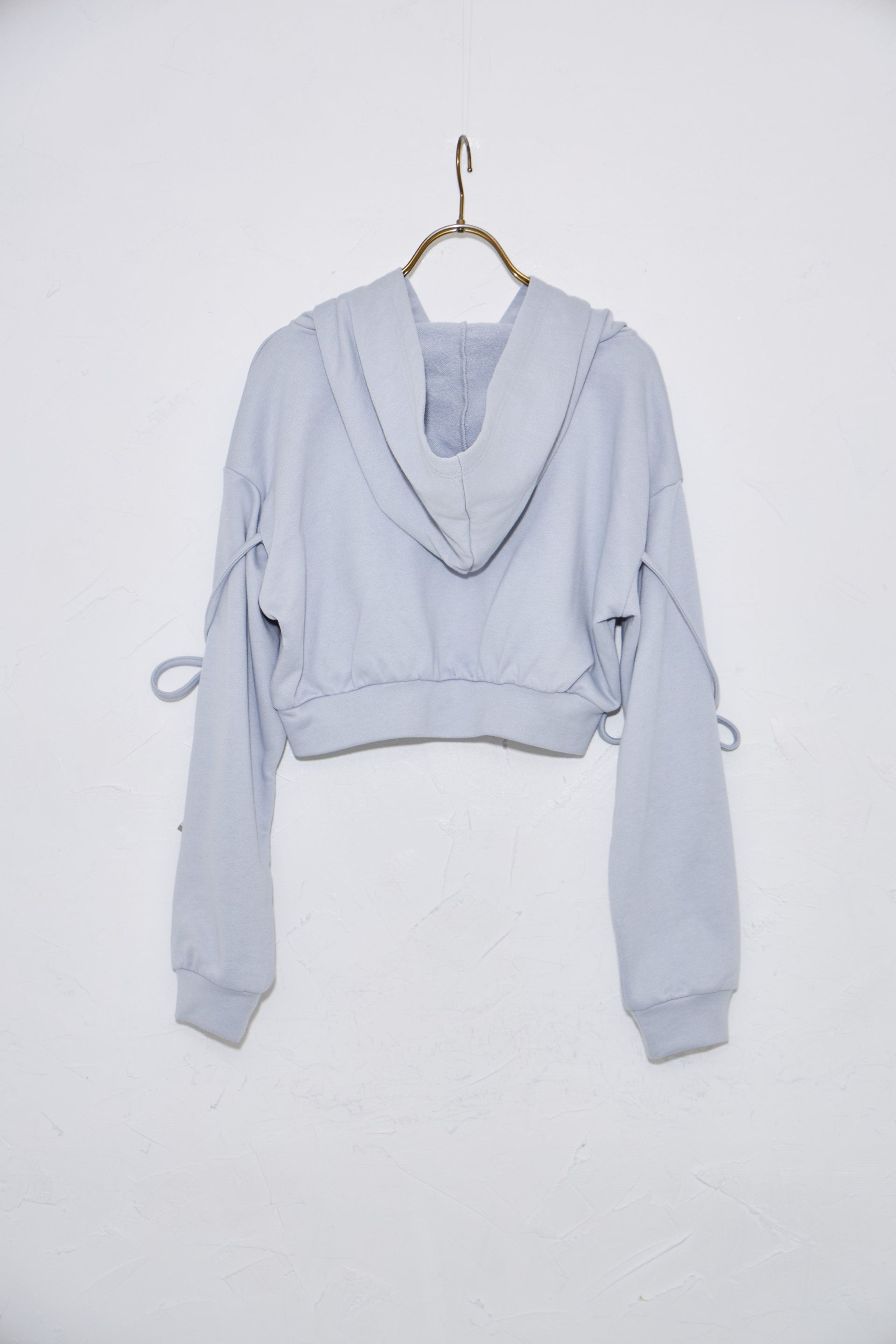 スユン Suyunn リボン付きレースフリルパーカー ブルー