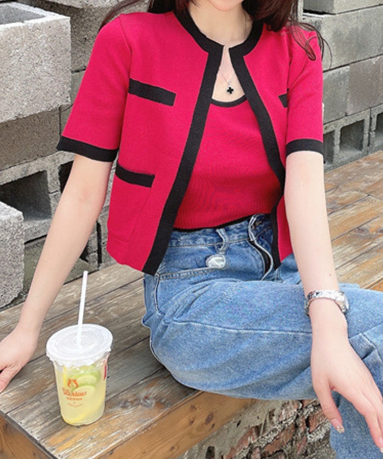 甜seu短長的彩色合奏針織