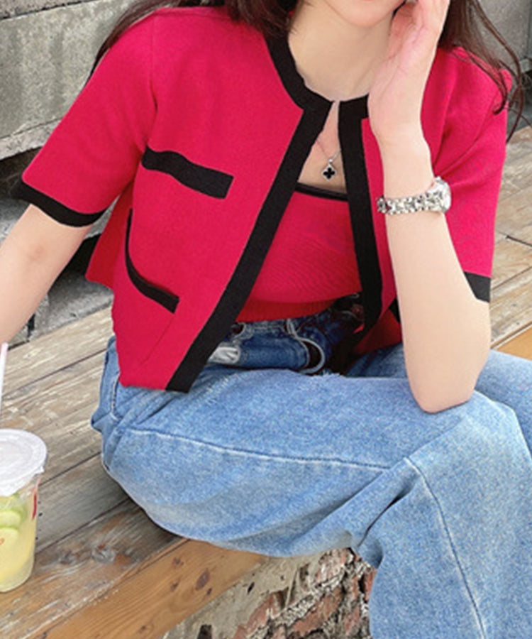 甜seu短長的彩色合奏針織