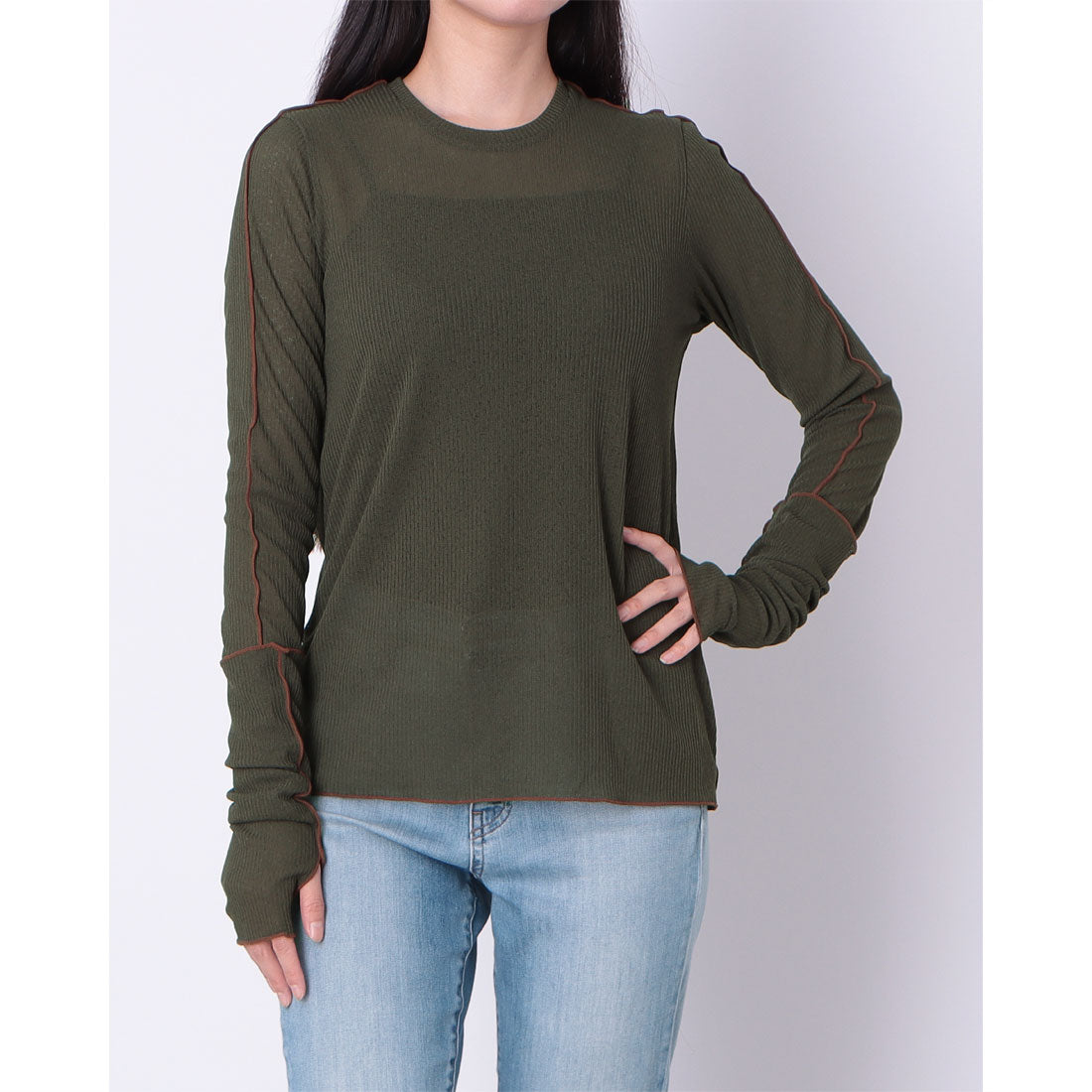 センソユニコ Sensounico and hue Sheer in プルオーバー (カーキ) カーキ