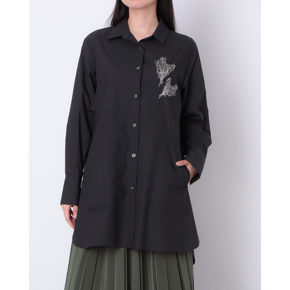 センソユニコ Sensounico ギャルデコレクティブ 60Sタイプライターヴィンテージワッシャー ブラウス (ブラック) ブラック