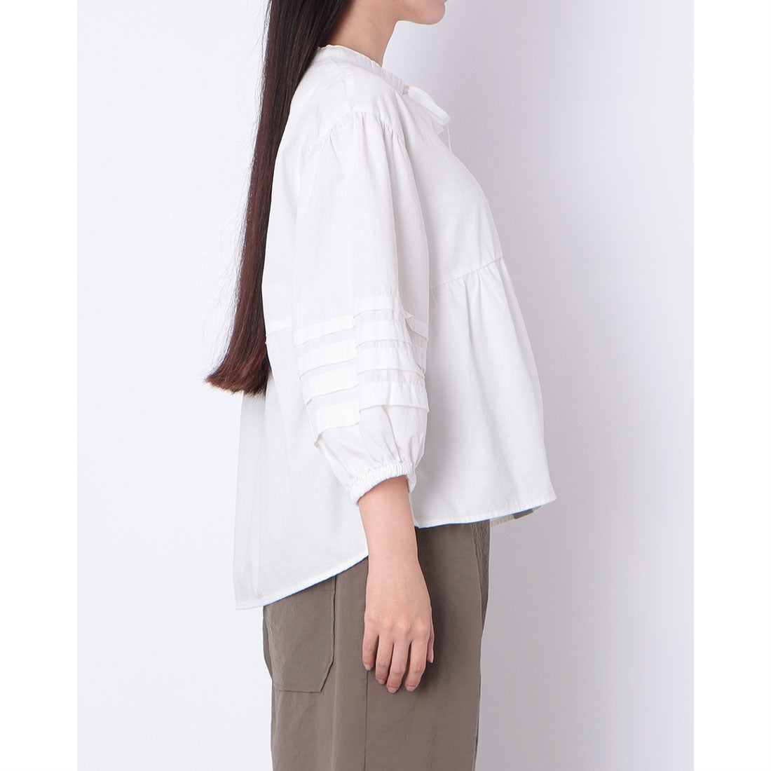 センソユニコ Sensounico Dw2R ダンガリーWASH ブラウス (ホワイト) ホワイト