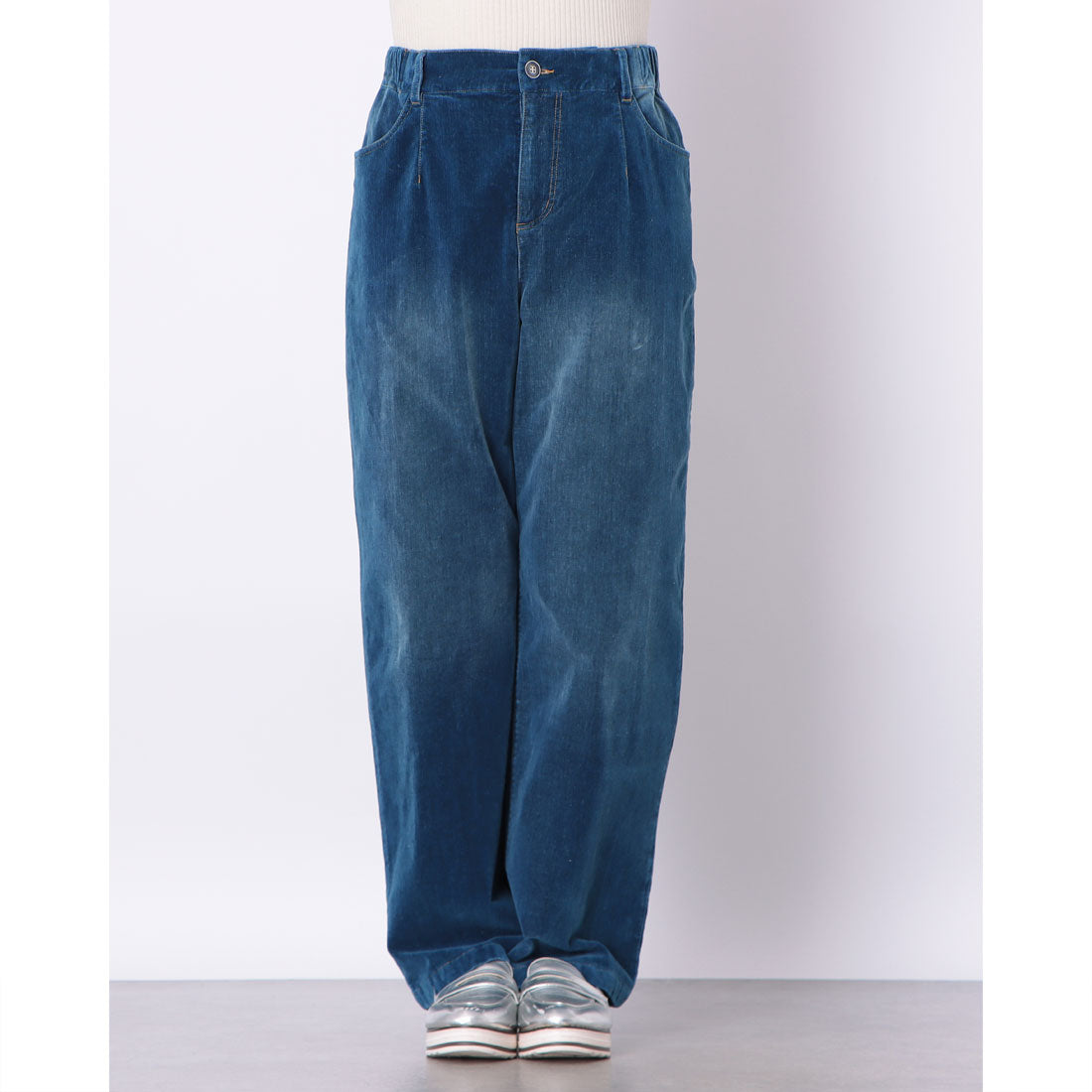 センソユニコ Sensounico Dw2R ベロアデニムWASHパンツ (ネイビー) ネイビー