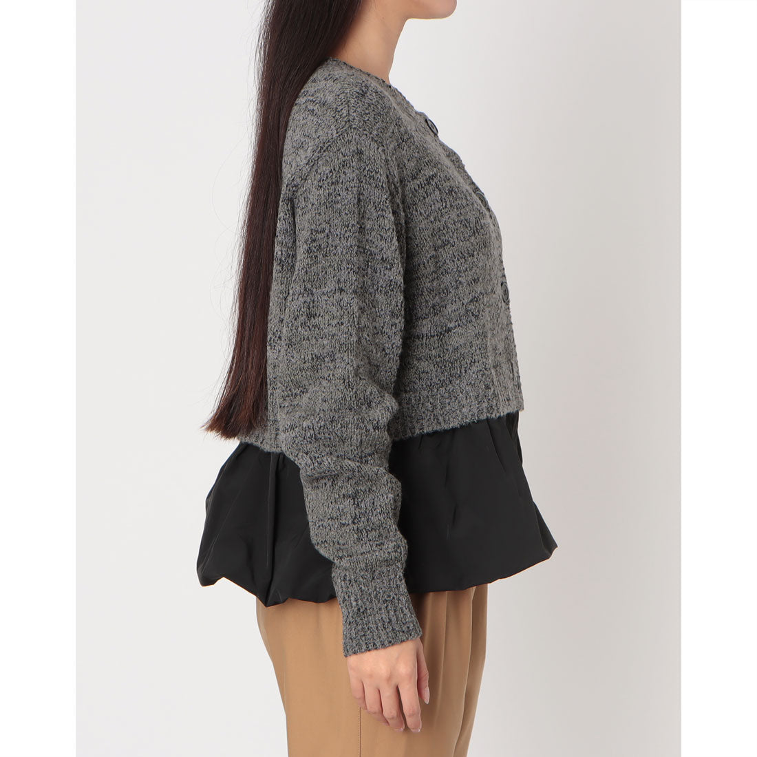 センソユニコ Sensounico Dw2R メランジバルーンカーディガン (ブラック) ブラック