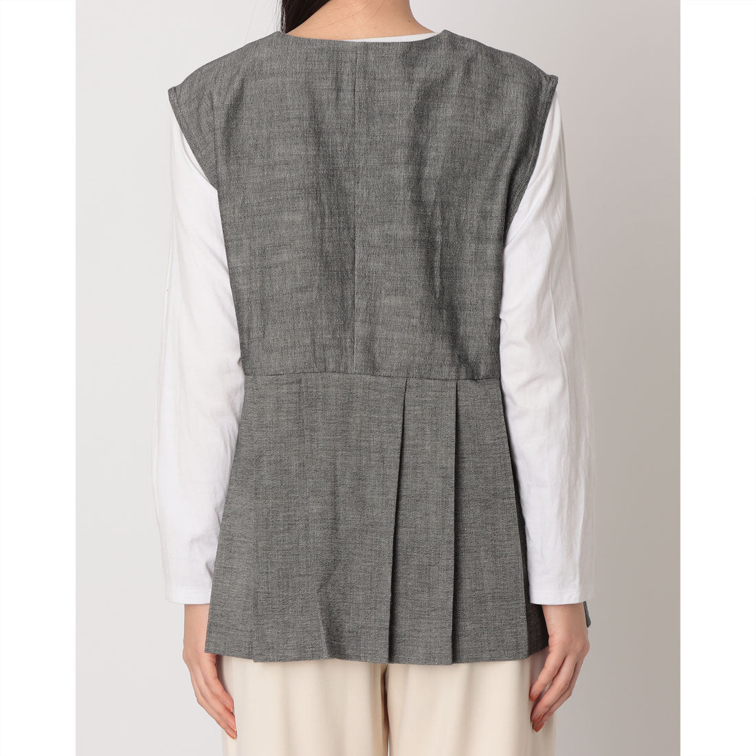 センソユニコ Sensounico Lucruca【bitter】ムラ糸シャンブレーベスト (グレー) グレー