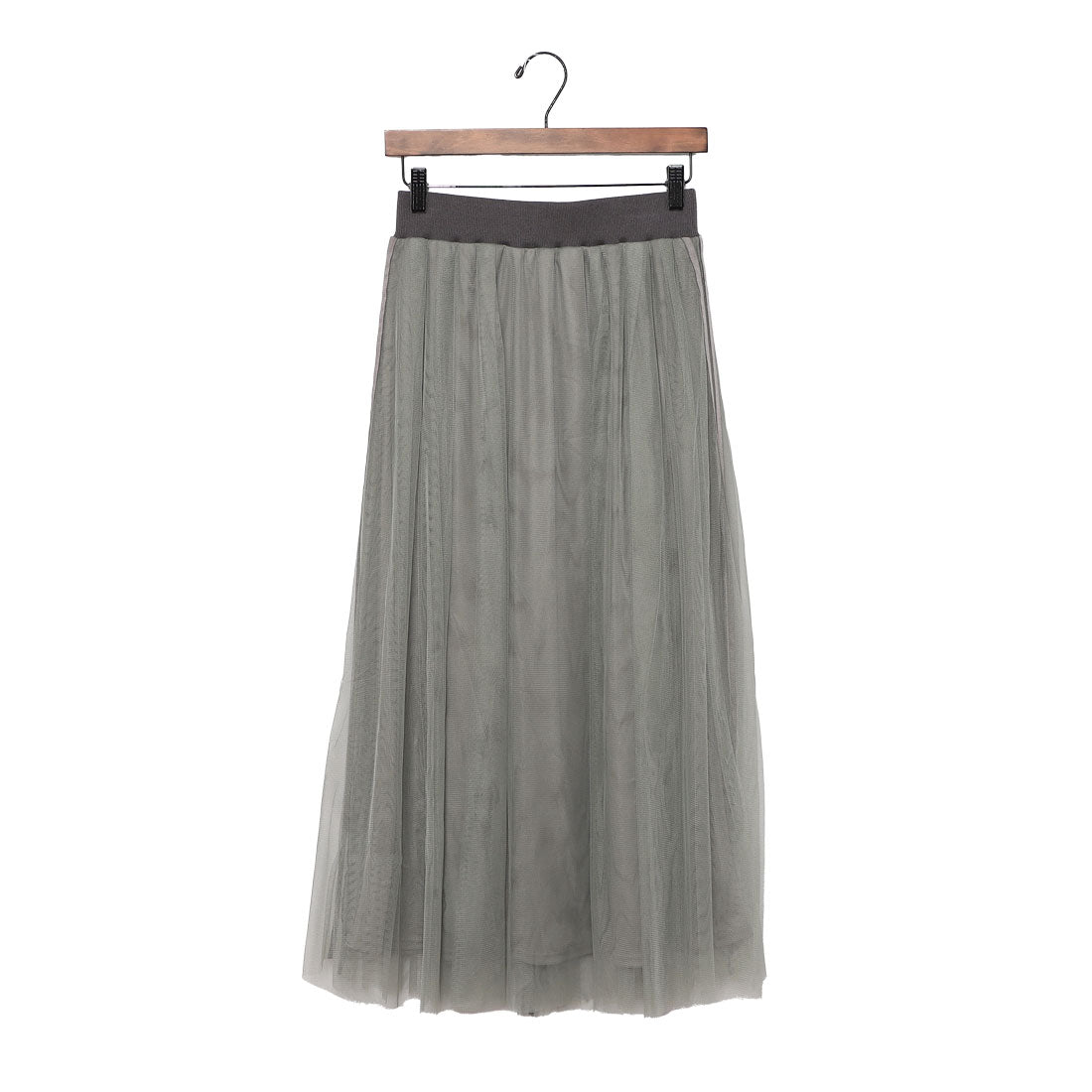 センソユニコ Sensounico Dw2R チュールギャザースカート (カーキ) カーキ