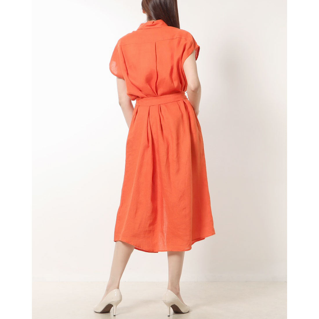 センソユニコ Sensounico WHY MIX ベルト付きリネンワンピース