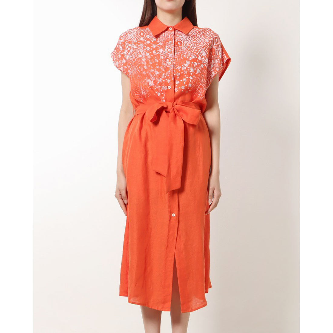 センソユニコ Sensounico WHY MIX ベルト付きリネンワンピース