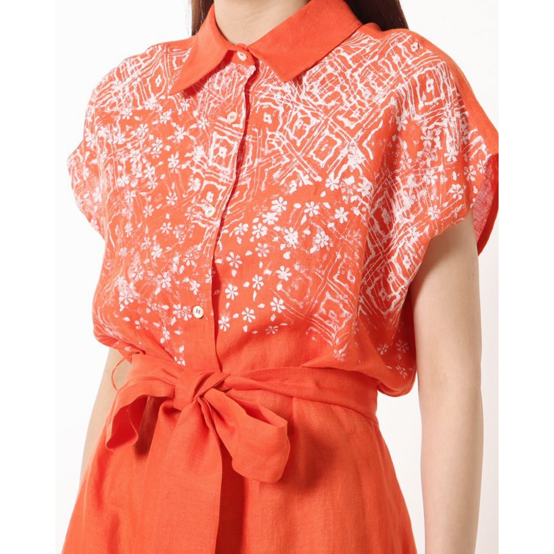 センソユニコ Sensounico WHY MIX ベルト付きリネンワンピース