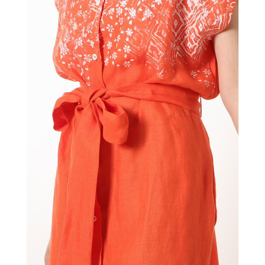 センソユニコ Sensounico WHY MIX ベルト付きリネンワンピース