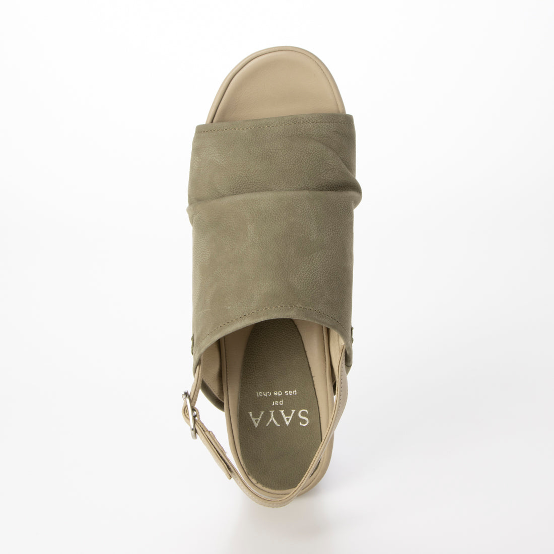サヤ SAYA 6cm本革フットベッドインソールサンダル (オリーブ) オリーブ