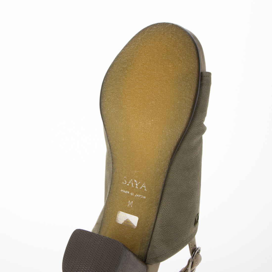 サヤ SAYA 6cm本革フットベッドインソールサンダル (オリーブ) オリーブ