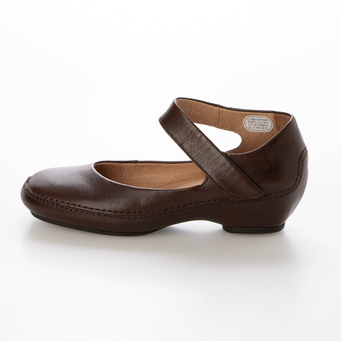 サヤ SAYA 4cmプラット製法アンクルベルトシューズ (ダークブラウン) ダークブラウン