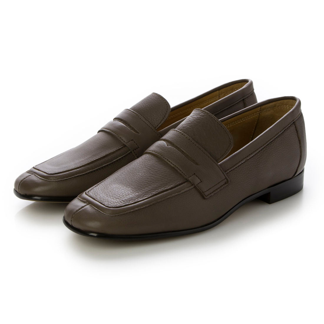 SAYA Flat genuine leather square toe loafers