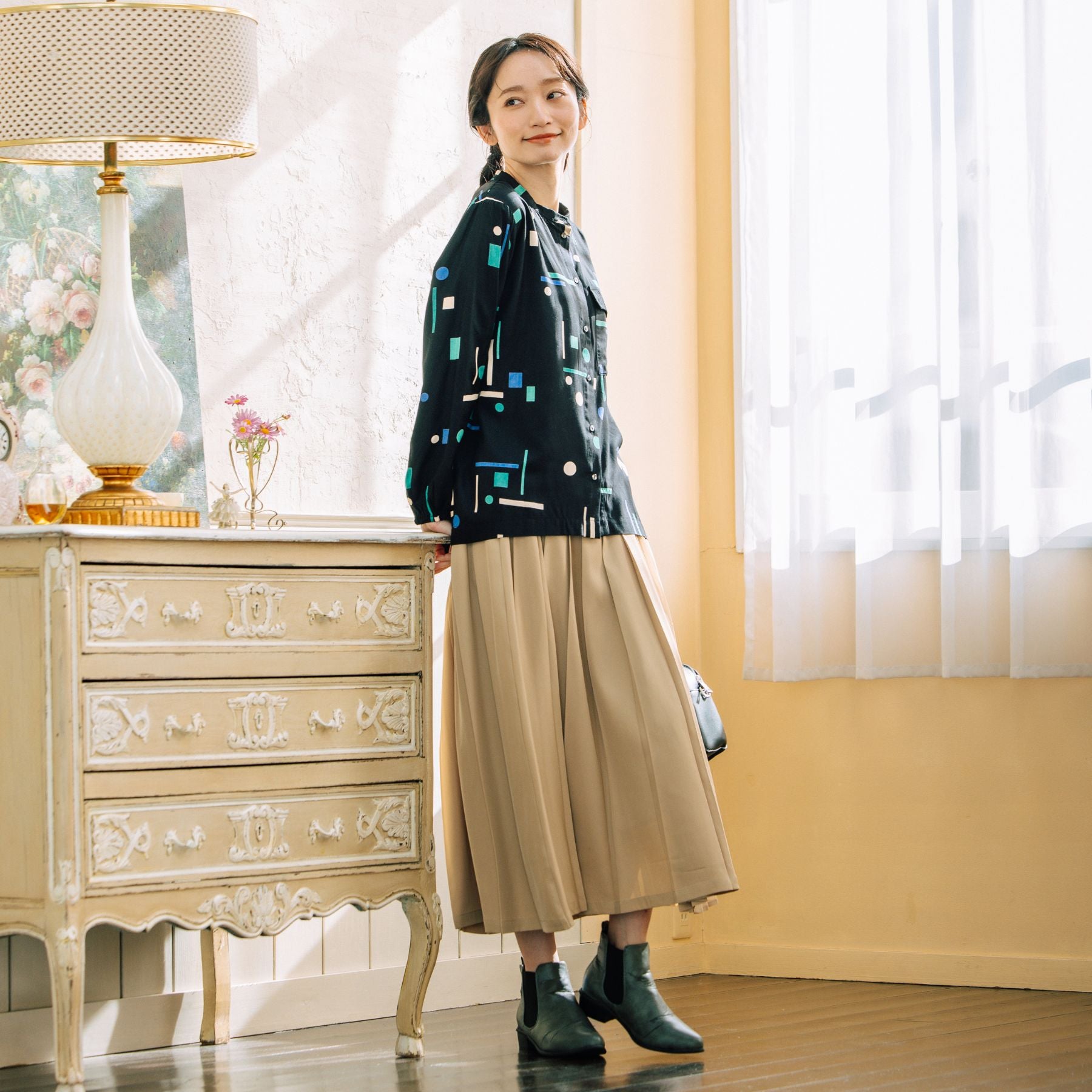 サブストリート マイスタンダード sabstreet my standard 【大きいサイズ】 9号・15号(M・3L) アシメプリーツスカート (チャコール) チャコール