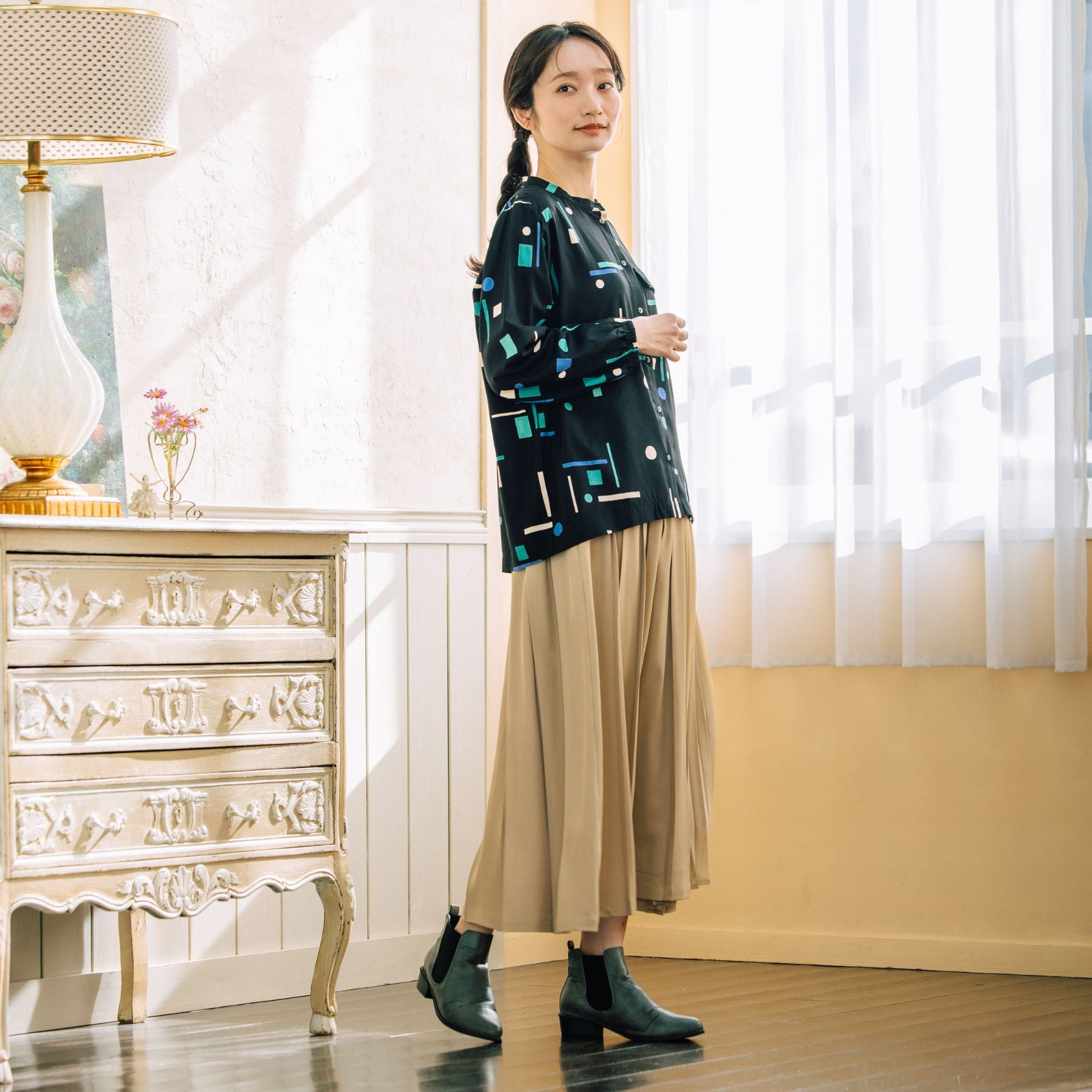 サブストリート マイスタンダード sabstreet my standard 【大きいサイズ】 9号・15号(M・3L) アシメプリーツスカート (チャコール) チャコール