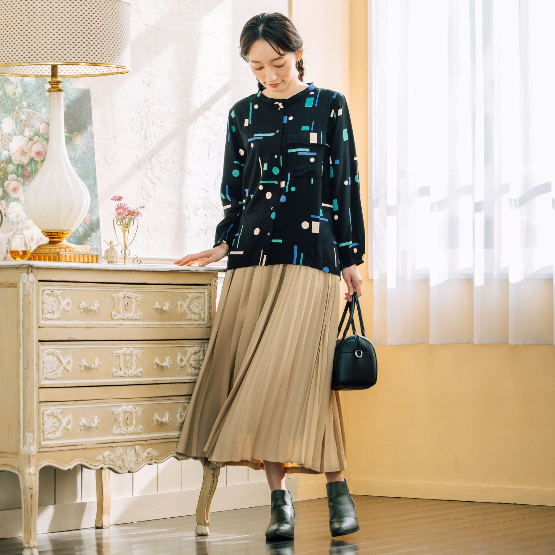 サブストリート マイスタンダード sabstreet my standard 【大きいサイズ】 9号・15号(M・3L) アシメプリーツスカート (チャコール) チャコール