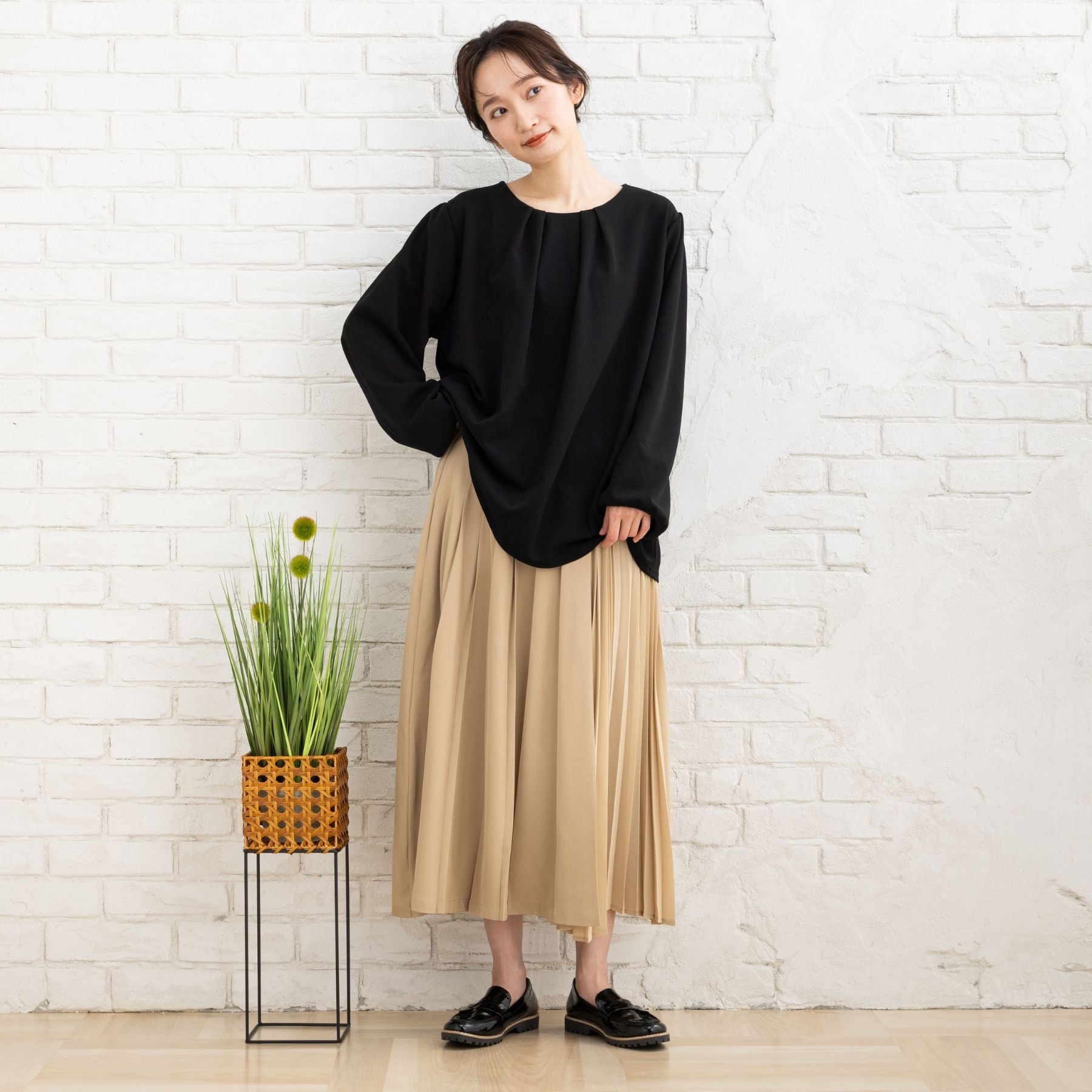 サブストリート マイスタンダード sabstreet my standard 【大きいサイズ】 9号・15号(M・3L) アシメプリーツスカート (チャコール) チャコール