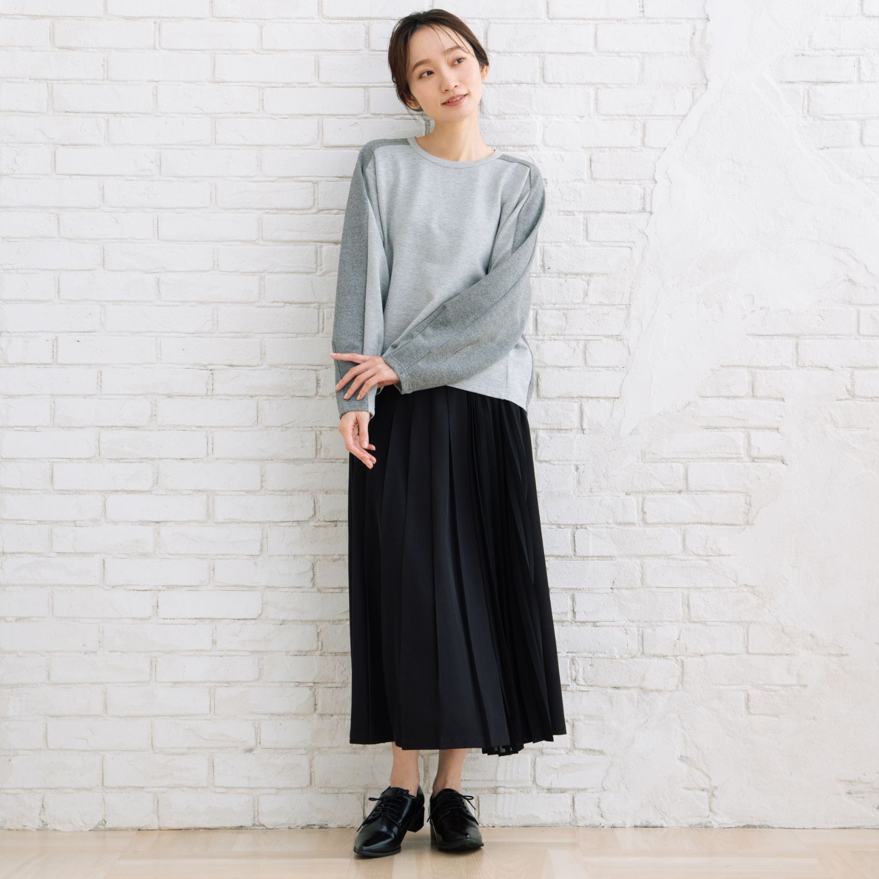 サブストリート マイスタンダード sabstreet my standard 【大きいサイズ】 9号・15号(M・3L) アシメプリーツスカート (チャコール) チャコール