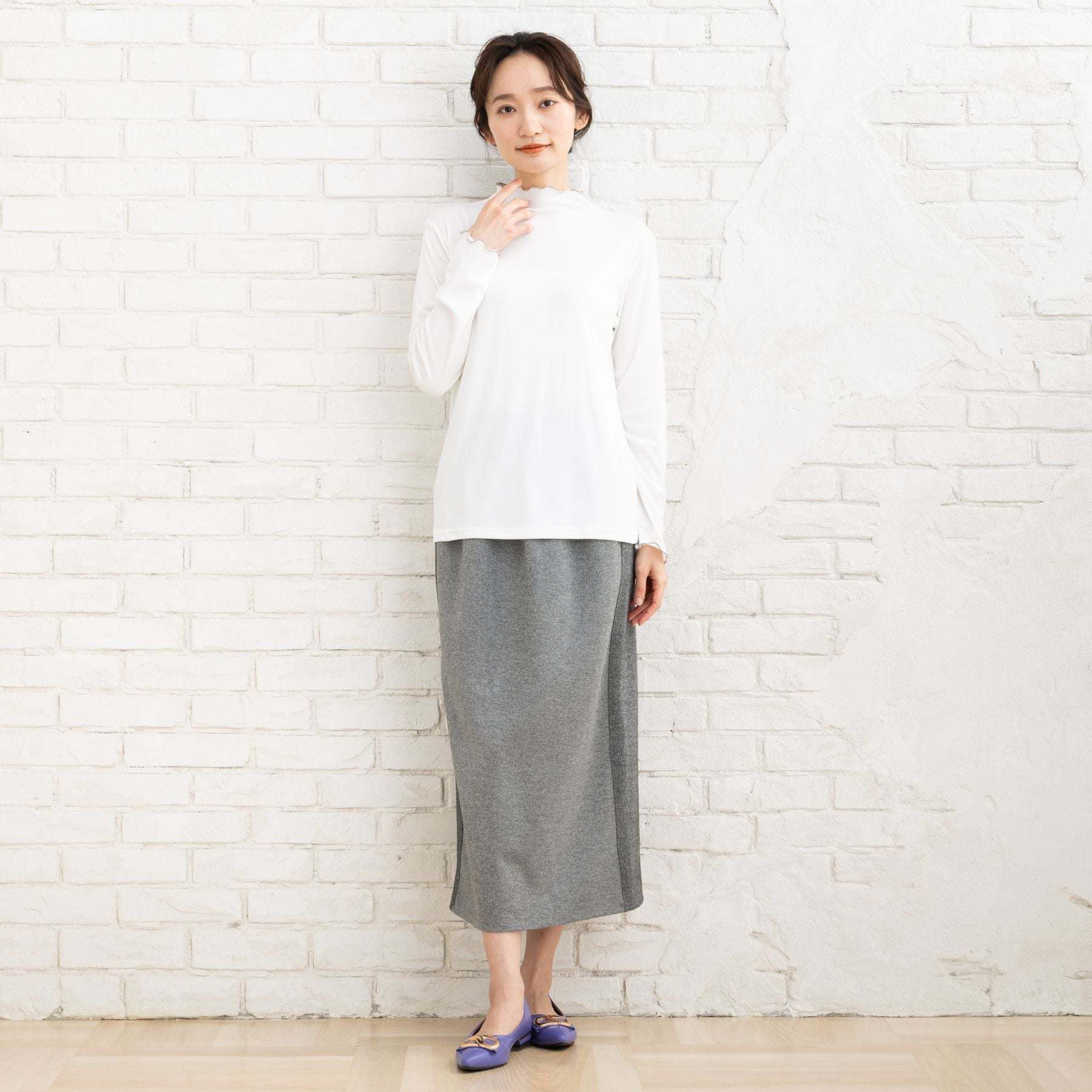 サブストリート マイスタンダード sabstreet my standard 【大きいサイズ】 9号・15号・19号(M・3L・5L) 配色メローハイネックカットソー (ブラック) ブラック