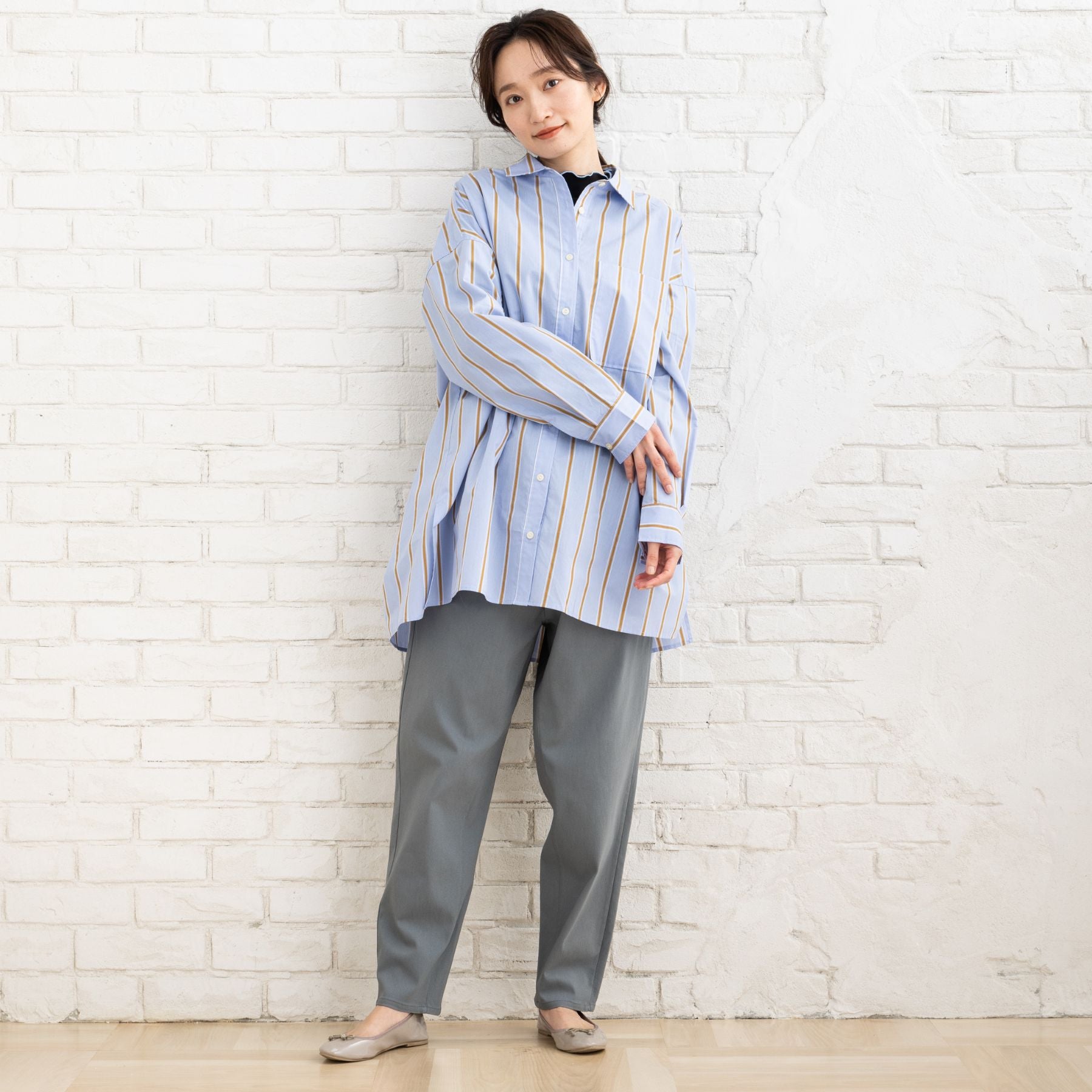 サブストリート マイスタンダード sabstreet my standard 【大きいサイズ】 9号・15号・19号(M・3L・5L) 配色メローハイネックカットソー (ブラック) ブラック