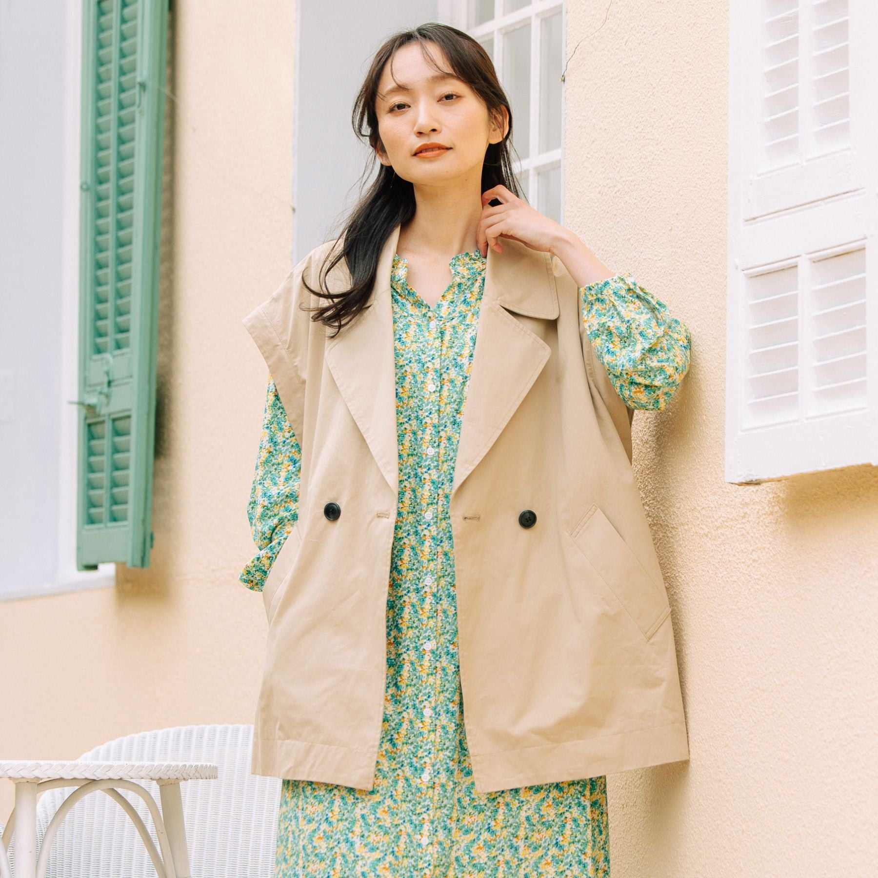 サブストリート マイスタンダード sabstreet my standard 【大きいサイズ】 15号(3L) FONTLAB MA-1スリーブショートコート (ベージュ) ベージュ