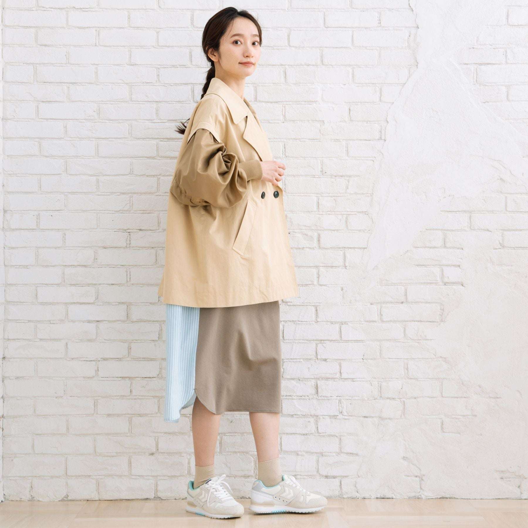 サブストリート マイスタンダード sabstreet my standard 【大きいサイズ】 15号(3L) FONTLAB MA-1スリーブショートコート (ベージュ) ベージュ