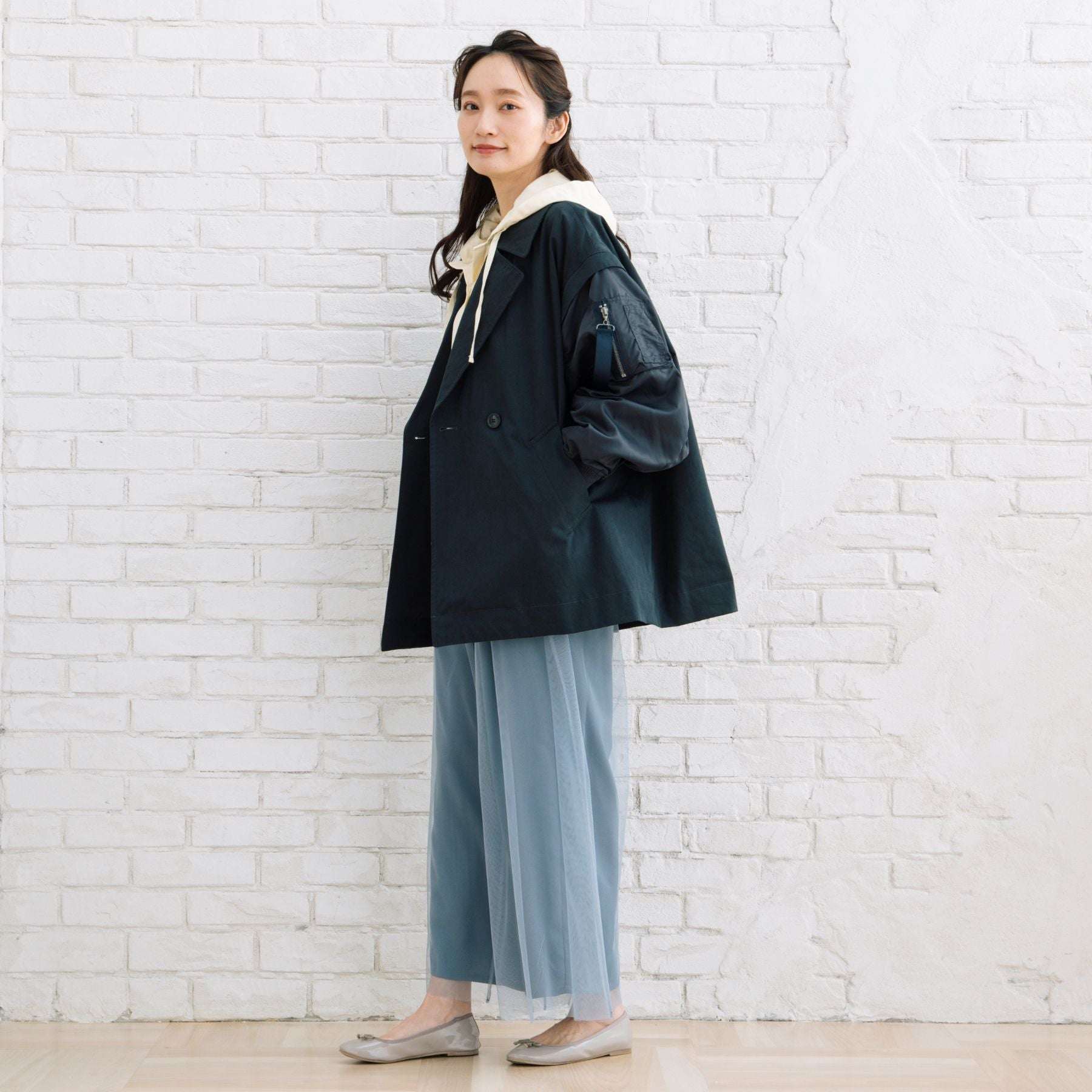 サブストリート マイスタンダード sabstreet my standard 【大きいサイズ】 15号(3L) FONTLAB MA-1スリーブショートコート (ベージュ) ベージュ