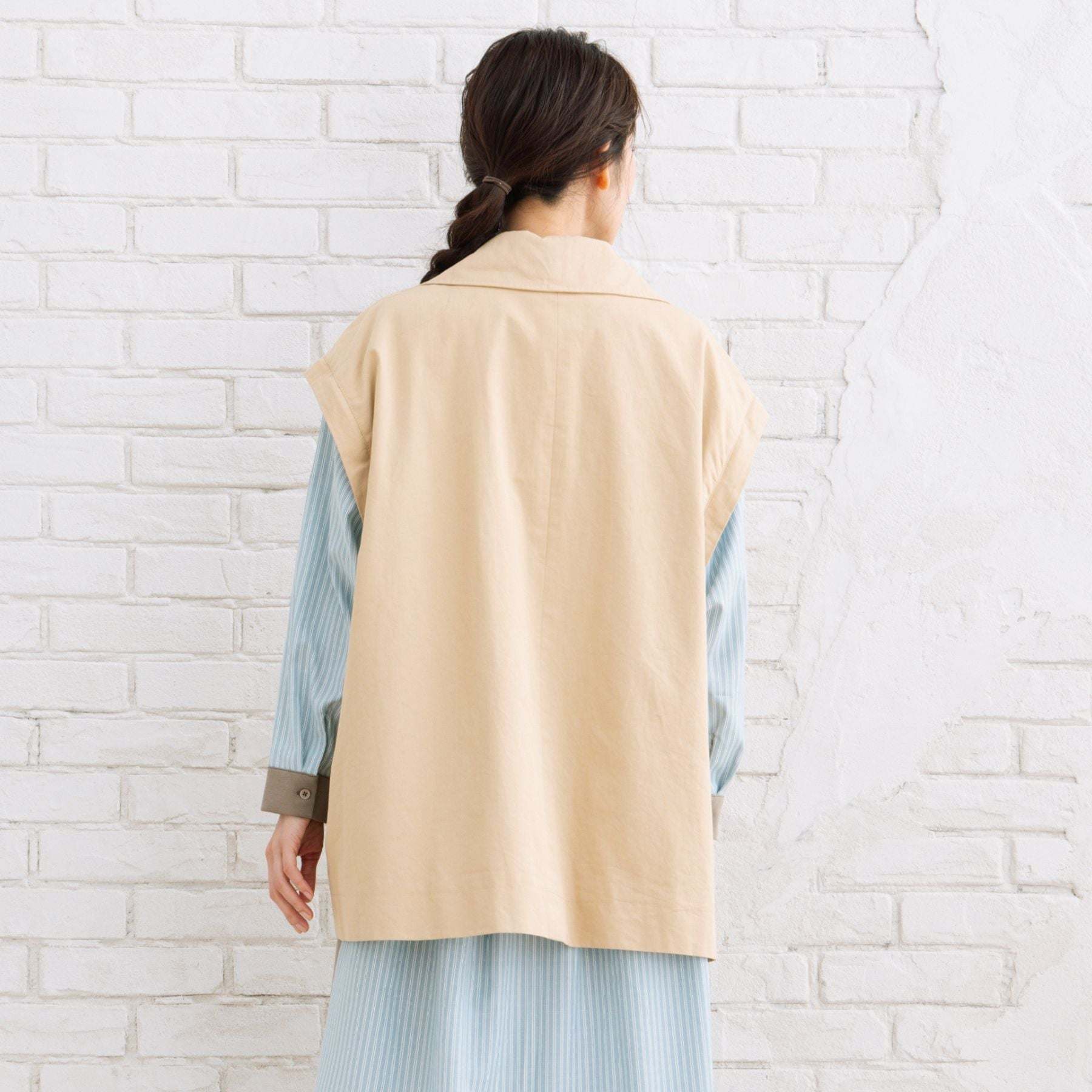 サブストリート マイスタンダード sabstreet my standard 【大きいサイズ】 15号(3L) FONTLAB MA-1スリーブショートコート (ベージュ) ベージュ