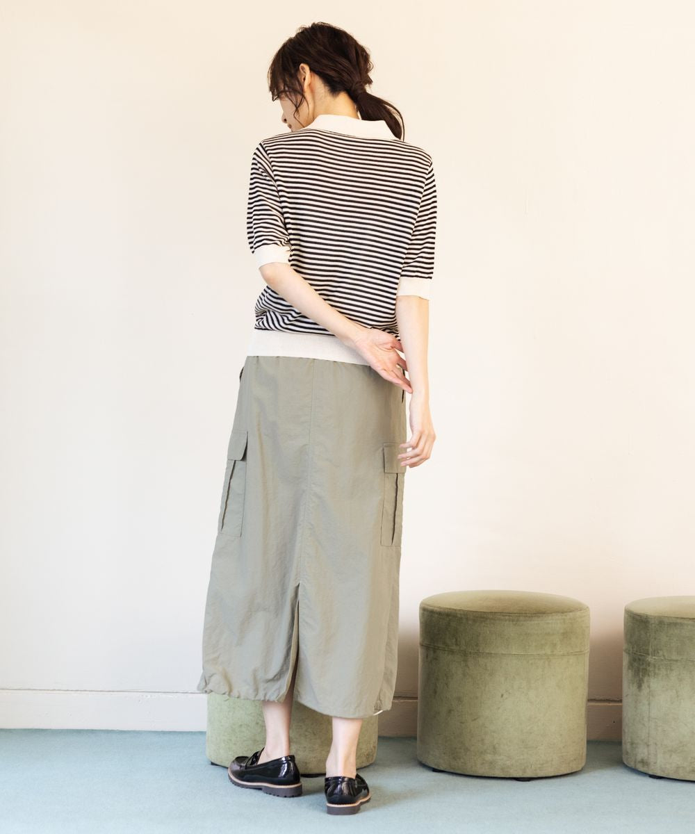 サブストリート マイスタンダード sabstreet my standard 【大きいサイズ】 9号・15号・19号(M・3L・5L) FONTLAB ボーダーポロニット (ブラック) ブラック