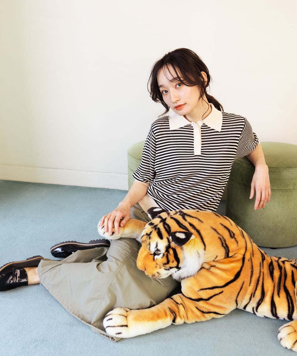 サブストリート マイスタンダード sabstreet my standard 【大きいサイズ】 9号・15号・19号(M・3L・5L) FONTLAB ボーダーポロニット (ブラック) ブラック