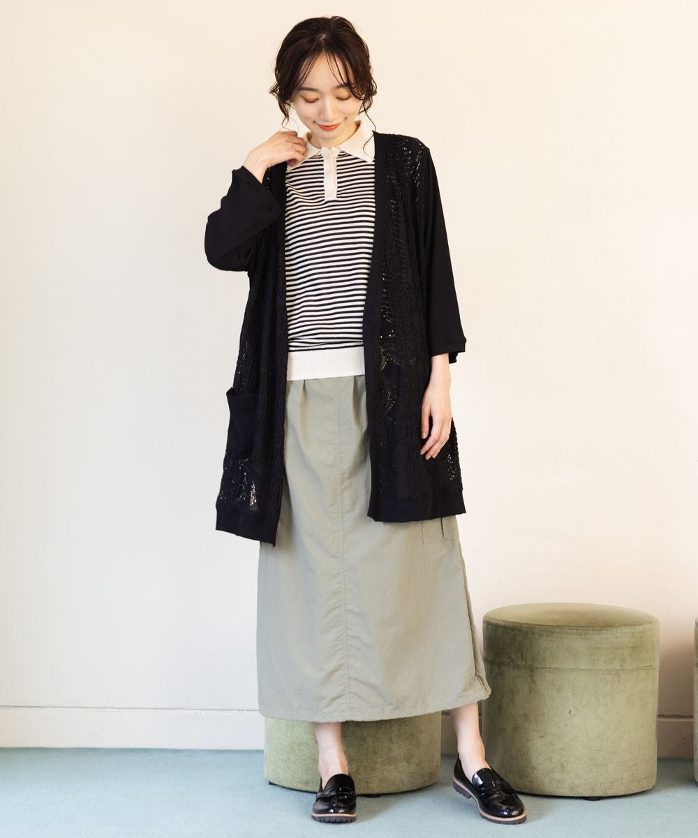 サブストリート マイスタンダード sabstreet my standard 【大きいサイズ】 9号・15号・19号(M・3L・5L) FONTLAB ボーダーポロニット (ブラック) ブラック