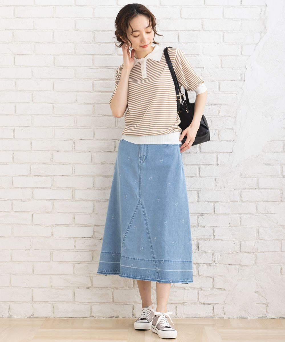 サブストリート マイスタンダード sabstreet my standard 【大きいサイズ】 9号・15号・19号(M・3L・5L) FONTLAB ボーダーポロニット (ブラック) ブラック