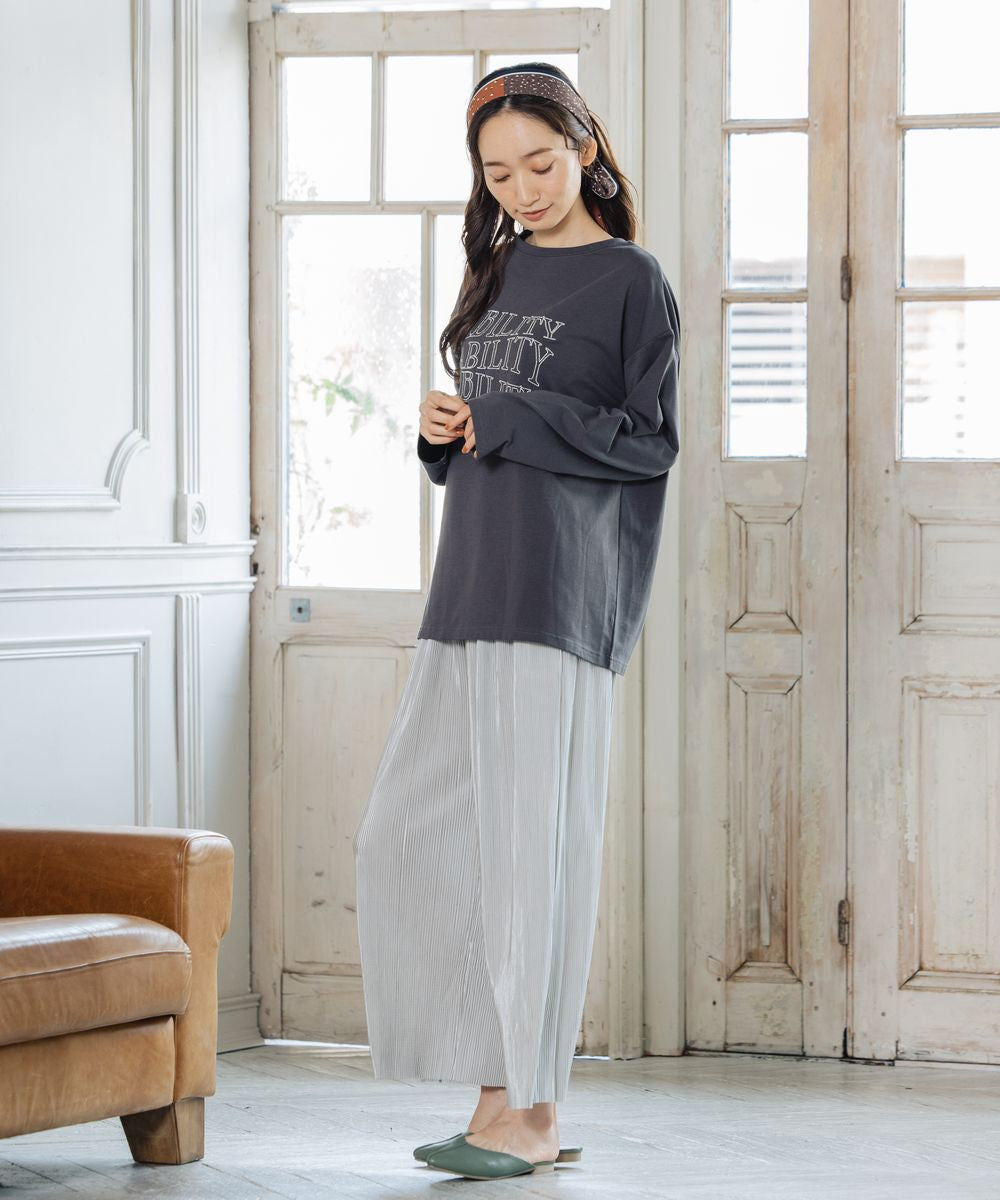 サブストリート マイスタンダード sabstreet my standard 【大きいサイズ】 9号・15号(M・3L) FONTLAB ラメロゴエンブロイダリーロンTシャツ (レッド) レッド