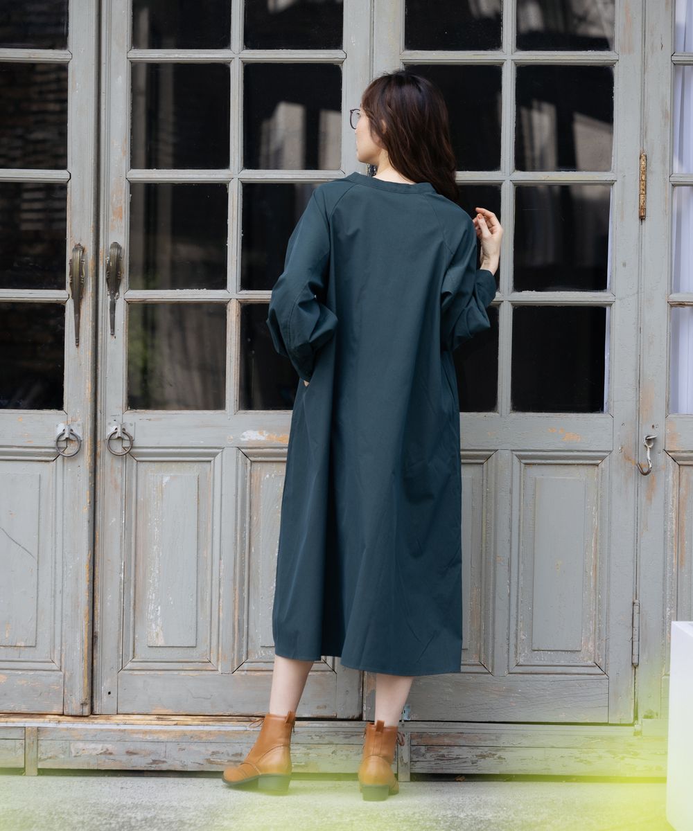 イージーケアタックスリーブゆるワンピース (サックスブルー) サックスブルー