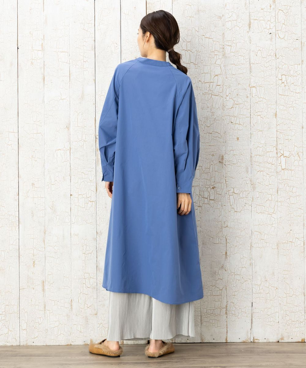 イージーケアタックスリーブゆるワンピース (サックスブルー) サックスブルー