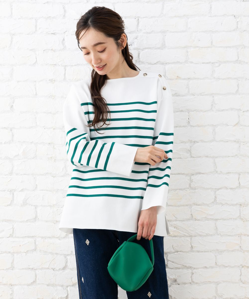 サブストリート マイスタンダード sabstreet my standard FONTLABスポンディッシュバスクボーダーニット (グリーン) グリーン